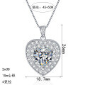 S925 Silver Moissanite Necklace with Heart Pendant, Sweet and Elegant for Daily Wear-0-3