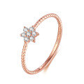 wholesale 18K Gold, Lab-Grown Diamond Lily Flower Rose Gold and Diamond Accent Ring for Cross-Border Trade-0-4
