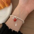 wholesale S925 Sterling Silver Berry Worry-Free Strawberry Bracelet for Women, Small and Exquisite, Luxurious, Versatile, High-End Sense Accessory-0-3