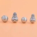 wholesale 999 Sterling Silver Lotus Samkong Buddha Head and Stupa Set Handmade DIY Bracelet Necklace Beadwork Stringing Materials Accessories-0-1