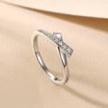 wholesale S925 Sterling Silver Bow Ring Minimalist Amazon Cross-Border New Style Row Ring-0-2