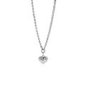 wholesale S925 Sterling Silver 128 Korean Version Ins Small and Unique Design Vintage Distressed Heart Ballpoint Chain Textured Necklace for Women-0-5