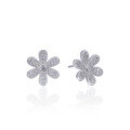 wholesale S925 Sterling Silver Zircon Cross-Border Minimalist Style Women's Fashion Earrings, Floral Diamond-Studded Earrings for Women-0-4