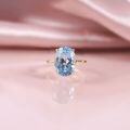 wholesale S925 Sterling Silver Small Fresh Minimalist Ring with Natural Colored Topaz 5/6 Carat Main Stone-0-2