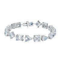 wholesale S925 Sterling Silver Full Diamond Irregular Bracelet, New Design from Zhuozhifan Jewelry, Fashionable and Elegant, Inspirational Style for Socialites-Special Shape Bracelet 16cm 925 Silver