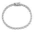 S925 Silver Full-Drill Eyelet Bracelet, Women's Fashion Minimalist Gift-0-3