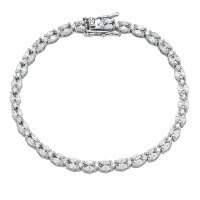 S925 Silver Full-Drill Eyelet Bracelet, Women's Fashion Minimalist Gift-14cm