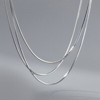 wholesale S925 Sterling Silver 1mm Octagonal Snake Chain Single Necklace Fashion Long Pendant Necklace Accessory Y00855-S925 silver necklace about 40CM 925 silver