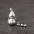 wholesale 999 Sterling Silver Vintage Gourd Ruyi Tassel Pendant DIY Accessories Necklace Cord Silver Jewelry Parts-0-3