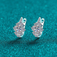 S925 Sterling Silver Moissanite U-Shaped Ear Clips, Fashionable and Versatile.-5mm zircon  925 silver