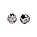 wholesale S925 Sterling Silver Thai Silver Enamel Fired Blue Lotus Bead Cloisonné Enamel Spacer Beads DIY Cinnabar Bracelet Accessories-0-4