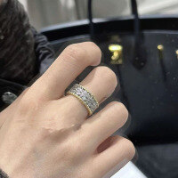 wholesale S925 silver new lightweight luxury style BuBu hollow floral retro ring high-end jewelry-R572 Gold Ring>No. 7