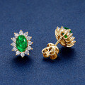 S925 Sterling Silver Oval Emerald-Cut Stud Earrings for Fashionable Commuting-0-5