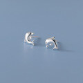 wholesale S925 Silver Korean-style minimalist dolphin earrings, summer petite and fresh women's ear accessories M02718-0-2