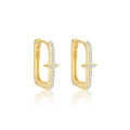 wholesale S925 Sterling Silver Geometric Square Earrings With Star-shaped Zircon, Fashionable And Light Luxury,。-0-16