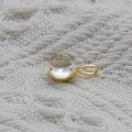 wholesale 14K Gold Plated S925 Silver Round White Crystal Pendant in Sweet and Fresh Style-0-1