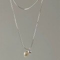 wholesale S925 Silver Trendy White Small Love Pearl Combination Luxury Design Necklace for Women, Versatile High-End Sense Collarbone Chain-0-1