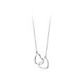 wholesale S925 Sterling Silver Korean Style Simple Hollow-Out Heart Polished Heart-Clasp Lady Collarbone Necklace D8051-0-4