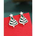 wholesale S925 Sterling Silver Christmas Earrings for Women, Cross-border Small and Unique Design, High-end Festive Stud Earrings-0-3