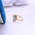 wholesale S925 silver Japanese-style light jewelry exquisite retro ring with blue topaz and peridot teardrop design-0-3