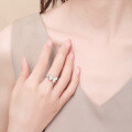 wholesale S925 Sterling Silver Ethereal White Shell Butterfly Open Adjustable Ring for Women, Minimalist and Unique Luxury Fashion Statement-0-3