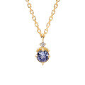 wholesale S925 silver jewelry spring new collection wholesale, Japanese-style minimalist Tanzanite necklace-0-4
