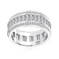 S925 Sterling Silver Square Zircon Ring, Cross-border Supply, Flashy & Minimalist Style-0-7