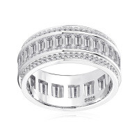 S925 Sterling Silver Square Zircon Ring, Cross-border Supply, Flashy & Minimalist Style-Style A [Clearance Sale with Free Shipping]  US Size 5