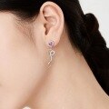 wholesale S925 Sterling Silver Ribbon Bow Ear Drop Korean Style Minimalist Niche Stud Earrings Design Sense Temperament Versatile Earrings-0-2