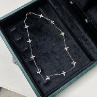 wholesale 925 Sterling Silver Moissanite Collarbone Necklace for Women, Dreamy Shadow Butterfly Multi-Wear Adjustable Ins Style Minimalist Moissanite Necklace-Silver-MS125 (Moissanite)