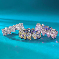 wholesale S925 Silver Full Diamond Luxury Set 5*7 Teardrop Pear Shaped Row Diamond Ring Band European and American Cross-Border Ins Style-R338 White Diamond No.7