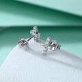wholesale S925 Sterling Silver Small Cross Earrings for Women, Unique Design Fashion Perfect Ten Earrings, European and American Style Earrings-0-2
