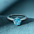 wholesale 925 Silver She Jewelry Light Sea Blue Plump Square 15ct Cushion 65*75mm High Carbon Diamond Women's Ring-0-1