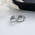wholesale S925 Sterling Silver Geometric Hollow Ear Clasp Retro Hong Kong Style Ins Trendy Minimalist Thai Silver Earring Accessories-0-1