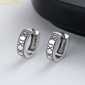 wholesale Metal S925 Sterling Silver Trendy Roman Numeral Earrings Retro Ins Creative Hip-Hop Style Unisex Earrings-0-0