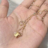 wholesale 18K Gold Plated S925 Sterling Silver Women's Exquisite Vintage Frosted Road-to-Progress Pendant Choker Necklace with Starry Design-Gold 925 silver