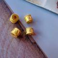 wholesale Gold-Plated S925 Silver Six-Syllable Mantra Barrel Bead Spacer Components for DIY Bracelet Necklace Handmade Knotting Accessories with Large Holes-0-2