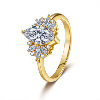 S925 Sterling Silver Fashion Diamond Moissanite Ring, Simple and Versatile.-Set with 1CT high-carbon diamond  US size 5