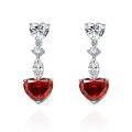 wholesale Silver, 5-carat white G-color high-carbon diamond earrings set with a 10*12 heart, exquisitely elegant for women-0-6