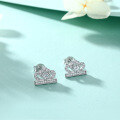 wholesale S925 Sterling Silver Cross-border Heart-shaped Zircon Love Earrings Niche European and American Personality Silver Earrings Crown Earrings for Women Wholesale-0-4