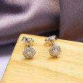 wholesale Sterling Silver Minimalist Japanese-style Luxury Versatile Small Moissanite Geometric Stud Earrings for Women, Hypoallergenic, Gift for Girlfriend-0-3