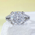 wholesale S925 Silver Jewelry 10*10 Ice-Cut Square Ring Wish Cross-Border New European and American Four-Prong Ring-0-5