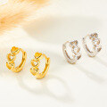 wholesale S925 Sterling Silver Plated with Gold Heart-shaped Hoop Earrings, Fashionable, Sweet, and Cute Unique Design Earrings-0-1