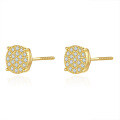 S925 Silver Moissanite Stud Earrings Hip-Hop Unisex Round-0-3