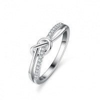 S925 Sterling Silver 1-Carat Moissanite Women's Crossed Heart Wedding Ring for Cross-Border Live Streams-Set with moissanite  No. 15