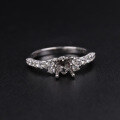 wholesale Classic retro elegant 1ct micro-paved ring setting in 9k/10k/14k/18k white gold-0-4