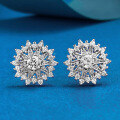 wholesale S925 silver jewelry, Christmas-themed fashionable and unique snowflake astrolabe earrings, daily wear versatile women's style-0-0