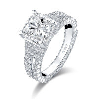 wholesale S925 Sterling Silver Cocktail CZ Ring Light Luxury Engagement Wedding Ring for Women-[Clearance Free Shipping] Q Style US Size 7