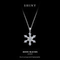 925 Sterling Silver TikTok Christmas Snowflake Necklace Pendant-0-4