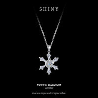 925 Sterling Silver TikTok Christmas Snowflake Necklace Pendant-S925 Sterling Silver  925 Silver